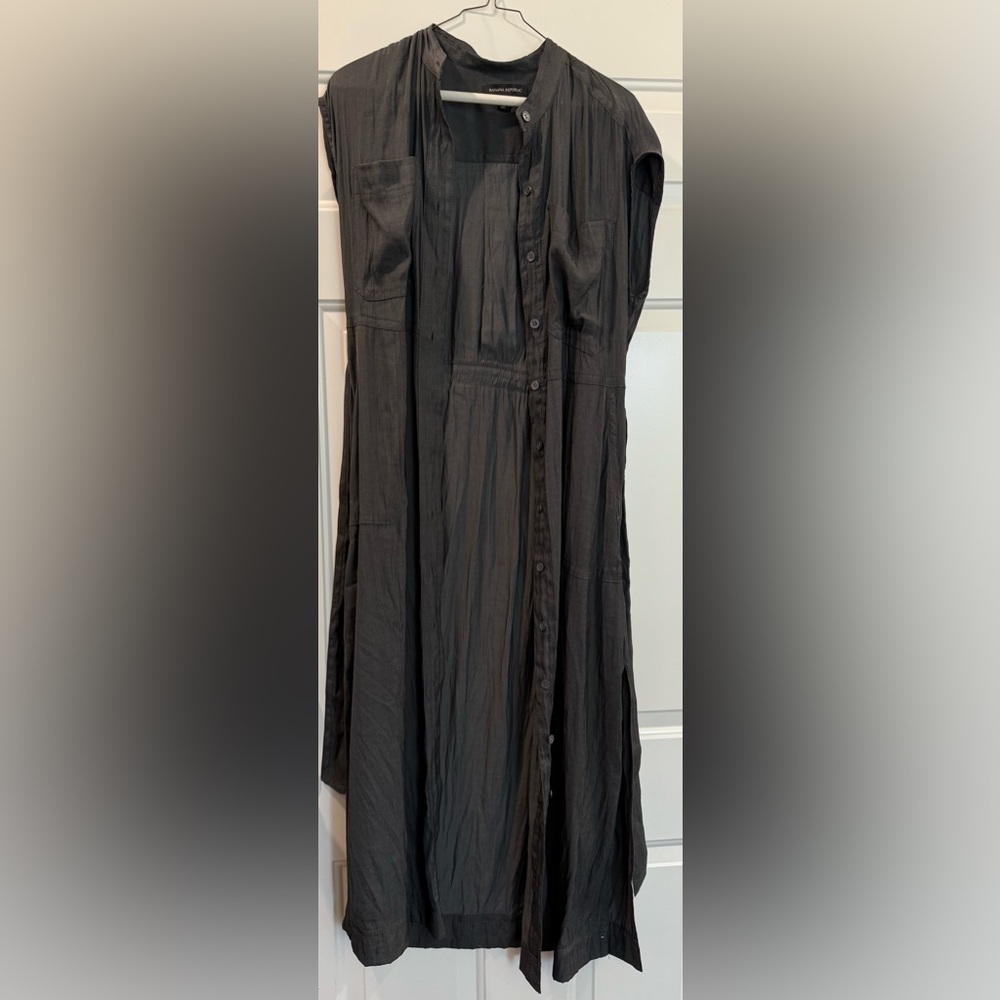 Banana Republic Charcoal Button-Front Dress